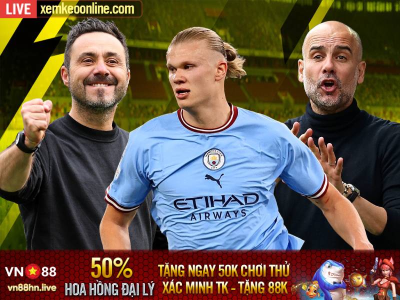 Highlights Brighton 1-1 Man City | Ngoại Hạng Anh 2022/23