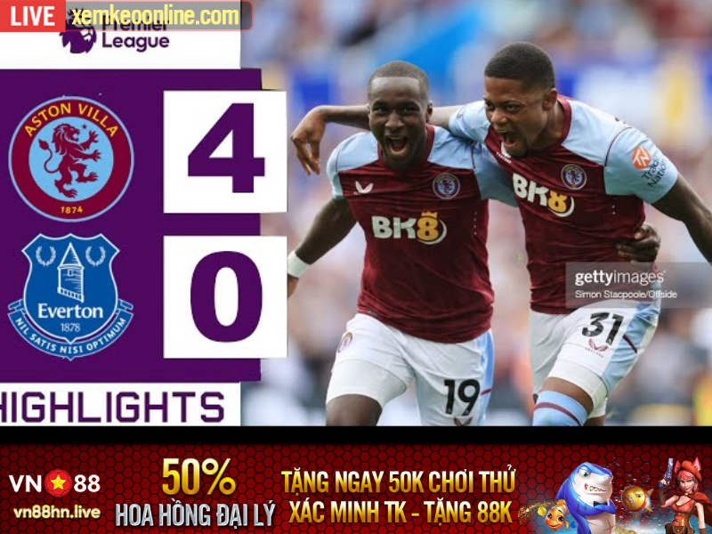 Highlights Aston Villa vs Everton | Ngoại Hạng Anh 2023/24