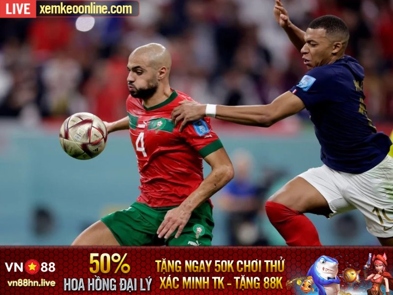 Amrabat từng khiến Mbappe phải tắt điện ở trận Maroc vs Pháp tại bán kết World Cup 2022