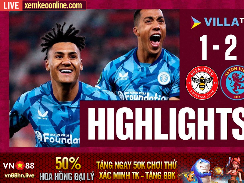 Highlights EPL 23/24 | Brentford 1-2 Aston Villa