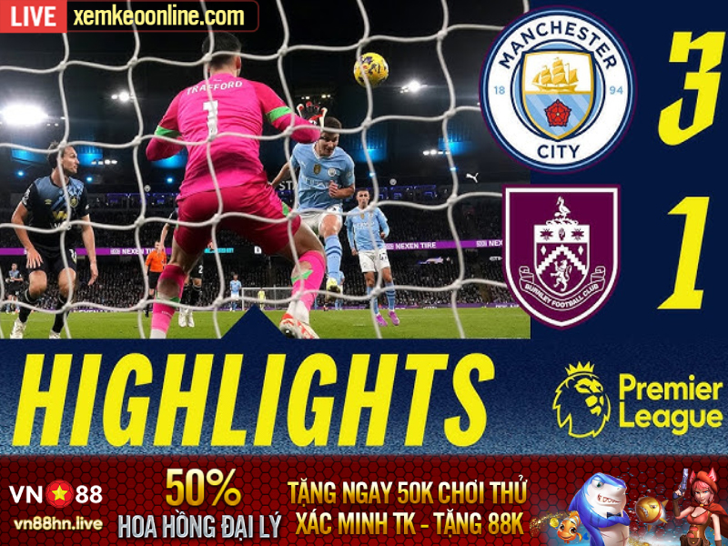 Hightlights EPL 23/24 | Man City 3 - 1 Burnley