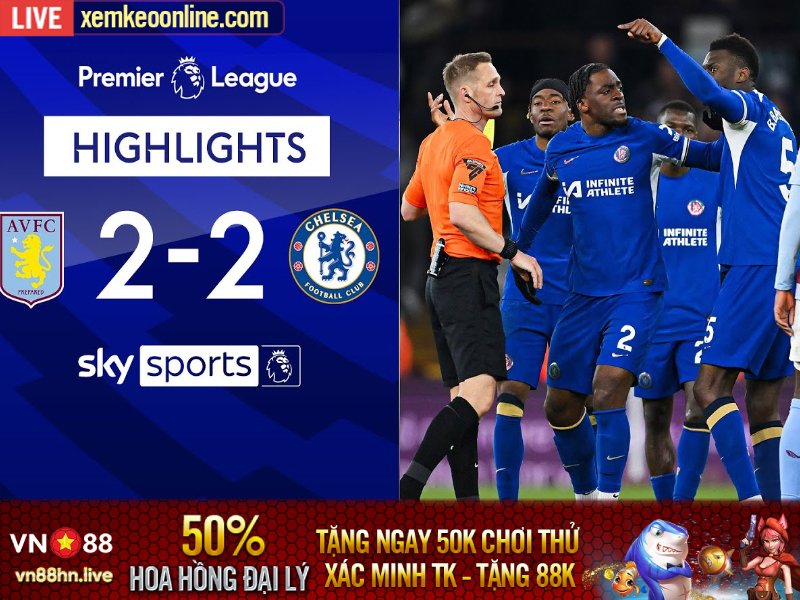 Hightlights EPL 23/24 | Aston Villa 2-2 Chelsea